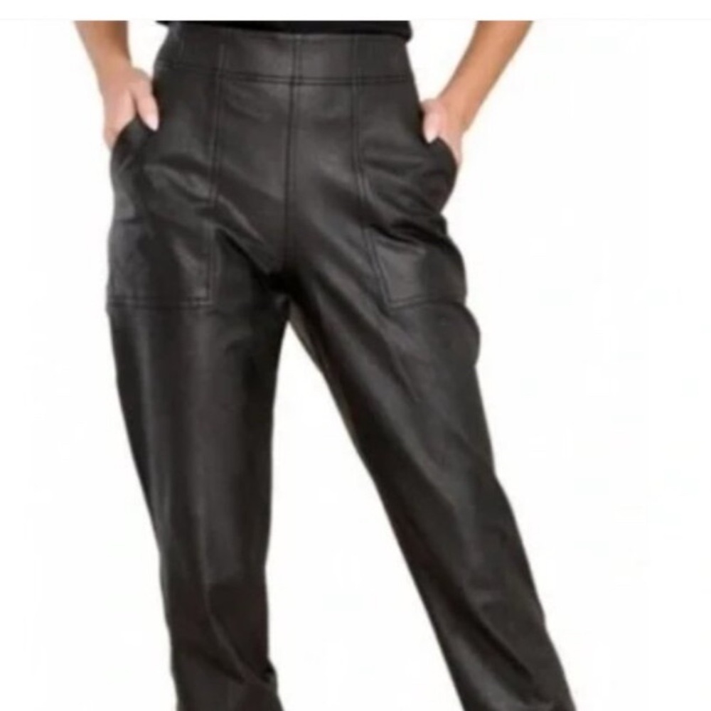Excellent condition SPANDEX black Leather like Jogger pants size large